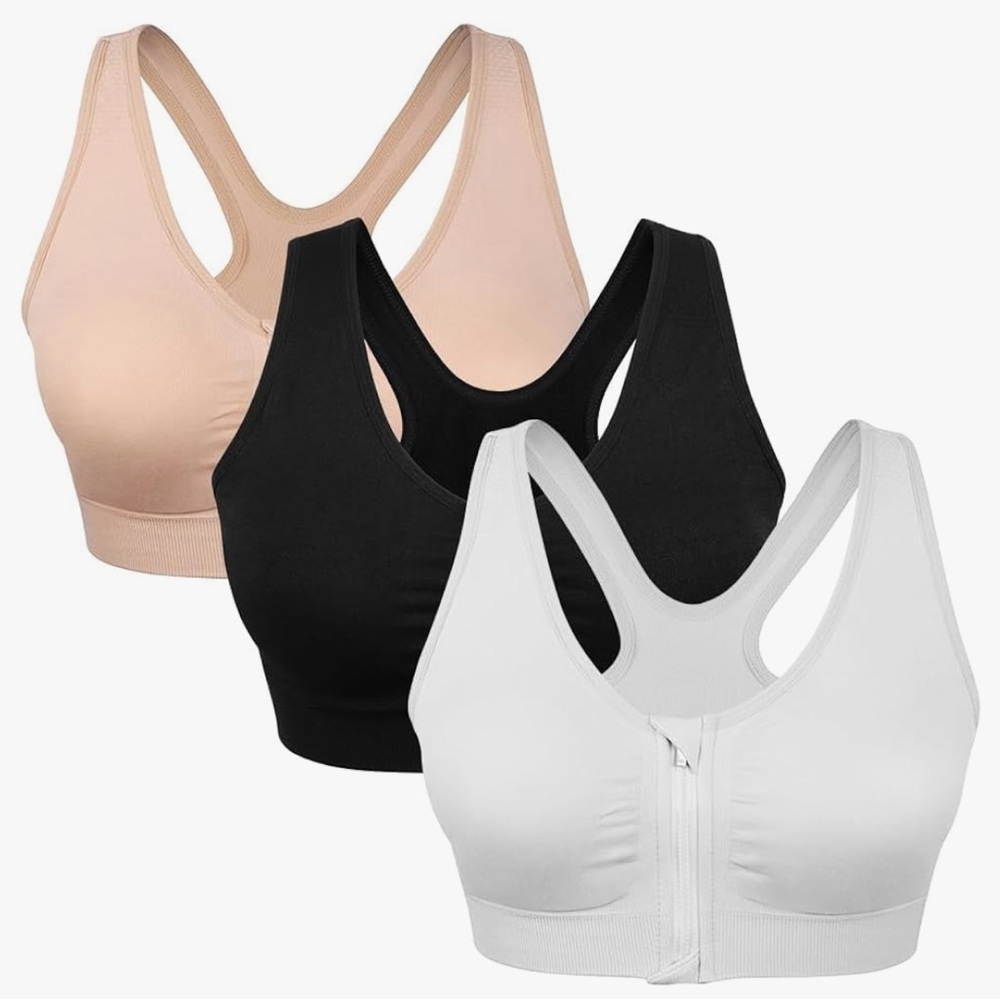 Post-surgery Zip Front Sports Bras - Picture 2 of 2